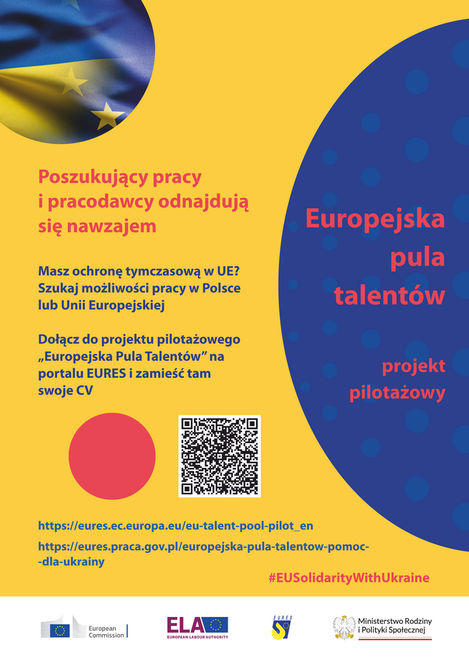 Europejska Pula Talentów - plakat informacyjny po polsku