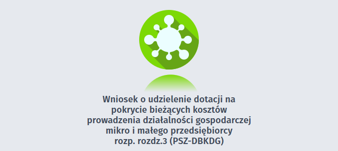 Logotyp dotacji na pokrycie bieżących kosztów prowadzenia działalności gospodarczej mikro i małego przedsiębiorcy w określonych branżach na podstawie rozporządzenia - hiperłącze do strony praca.gov.pl