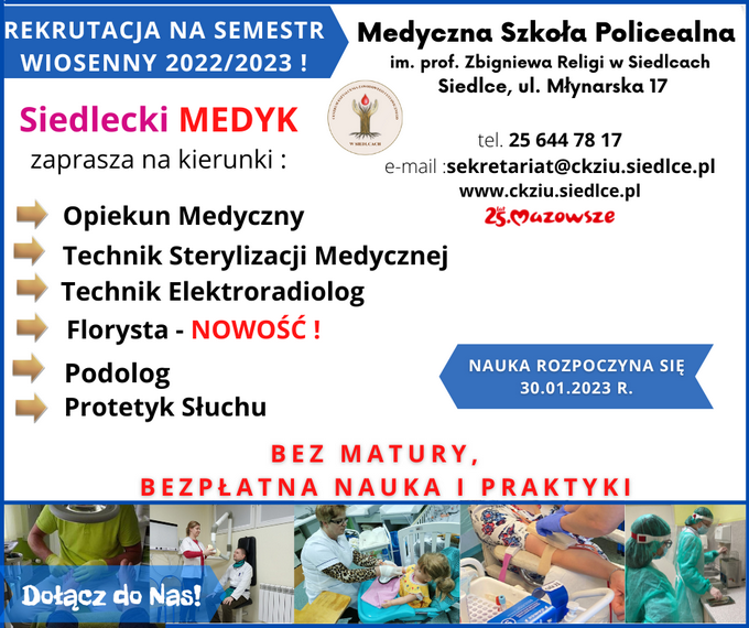 Oferta bezpłatnych kierunków kształcenia w CKZiU w Siedlcach