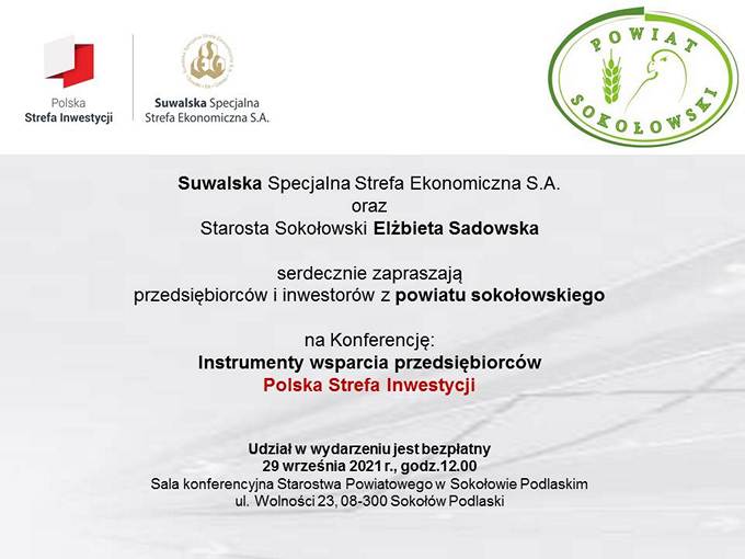 Zaproszenie na konferencję Polska Strefa Inwestycji
